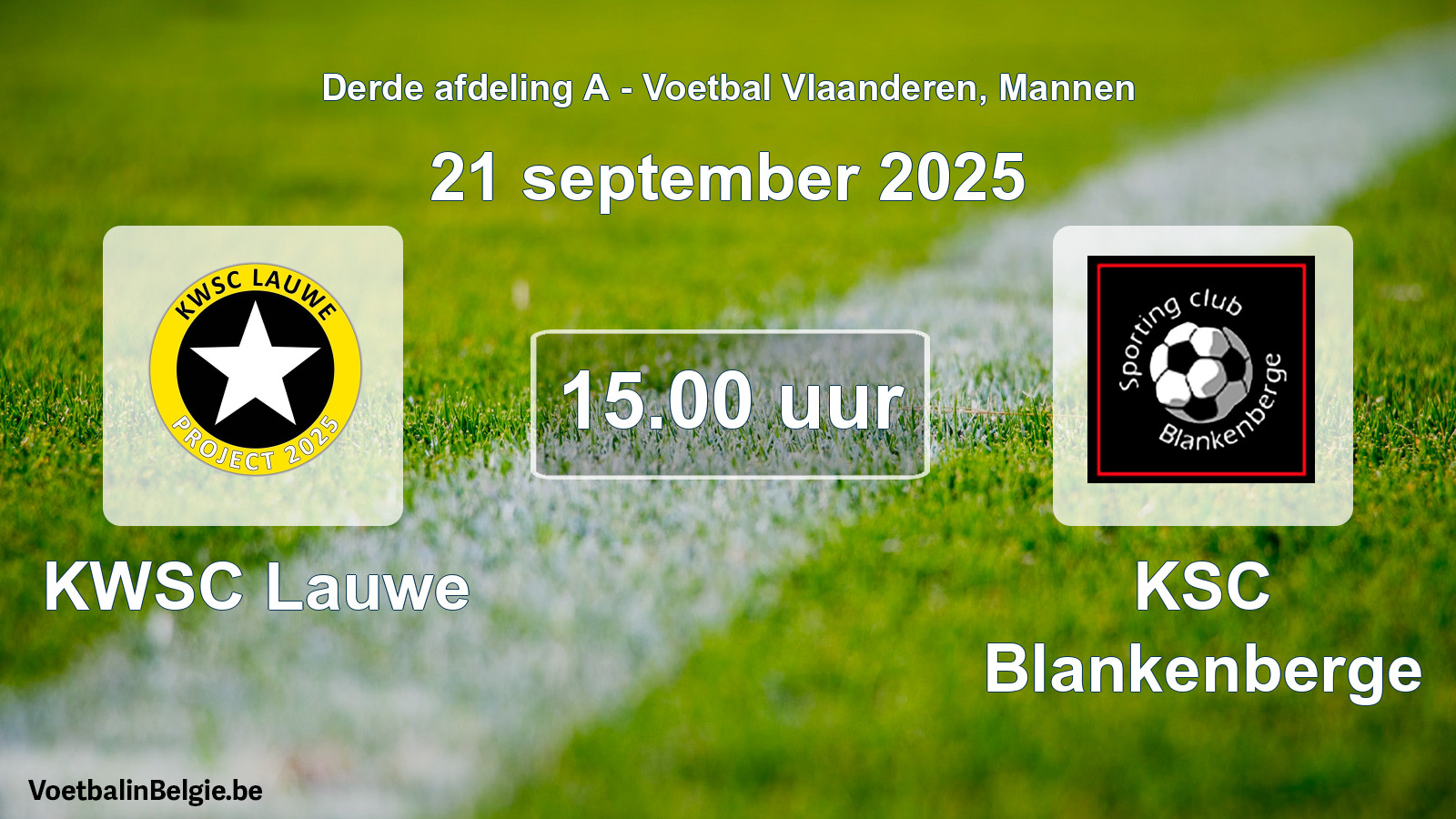Scheduled match men football: KWSC Lauwe - KSC Blankenberge (21 September 2025)