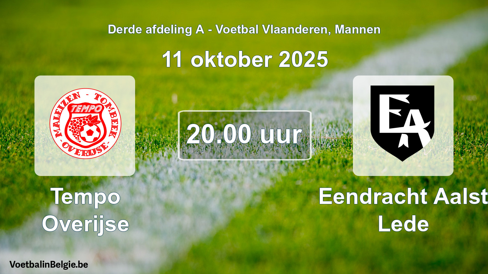 Scheduled match men football: Tempo Overijse - Eendracht Aalst Lede (11 October 2025)