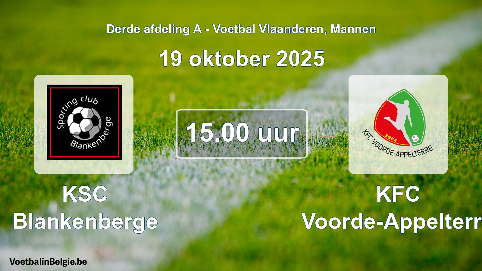 Scheduled match men football: KSC Blankenberge - KFC Voorde-Appelterre (19 October 2025)