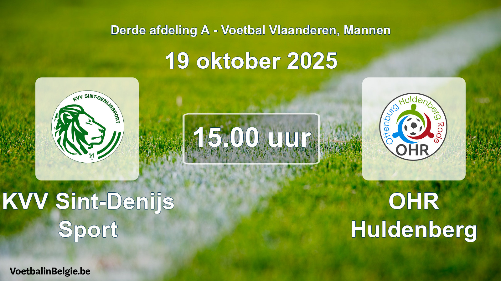 Scheduled match men football: KVV Sint-Denijs Sport - OHR Huldenberg (19 October 2025)