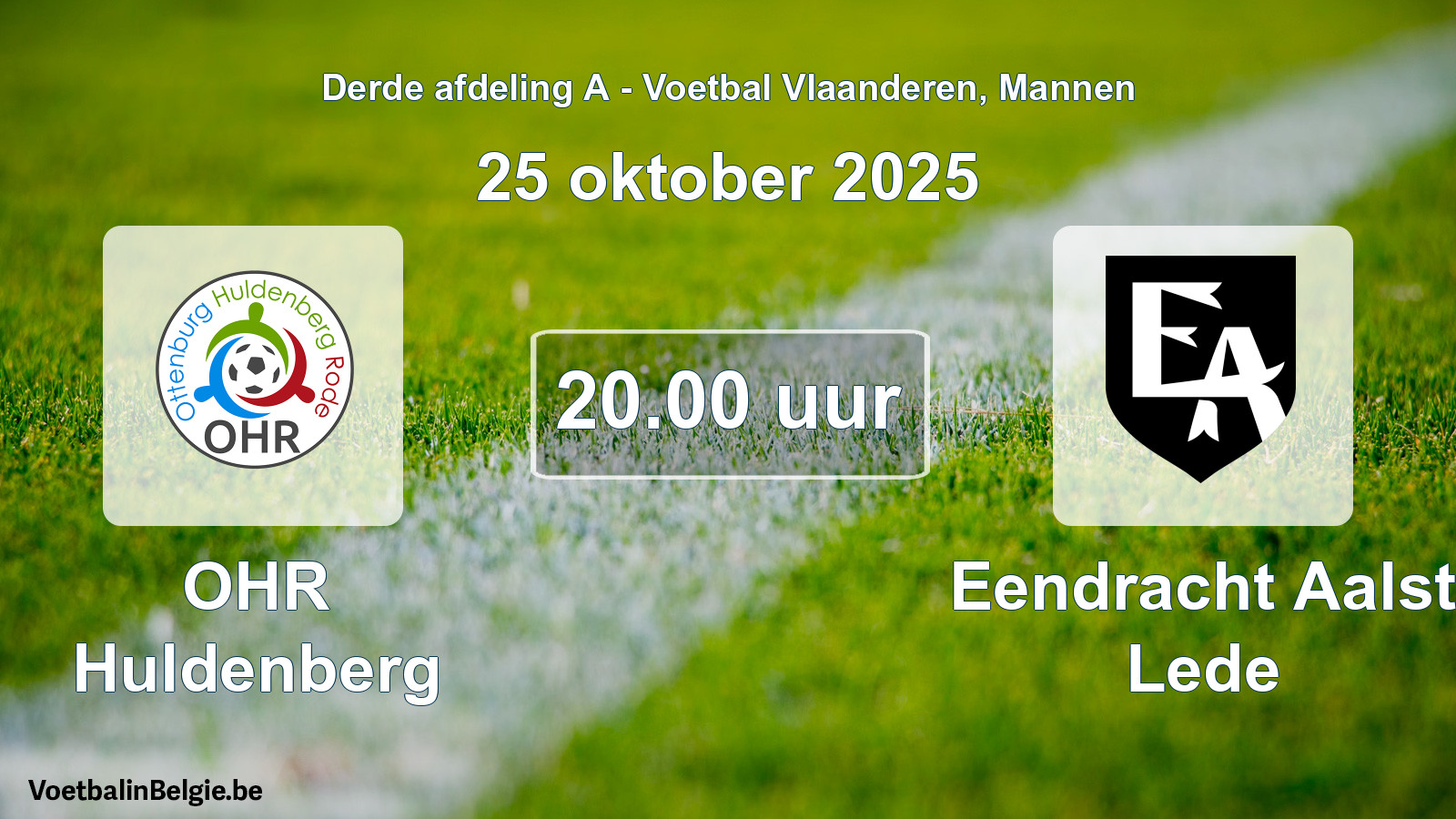 Scheduled match men football: OHR Huldenberg - Eendracht Aalst Lede (25 October 2025)