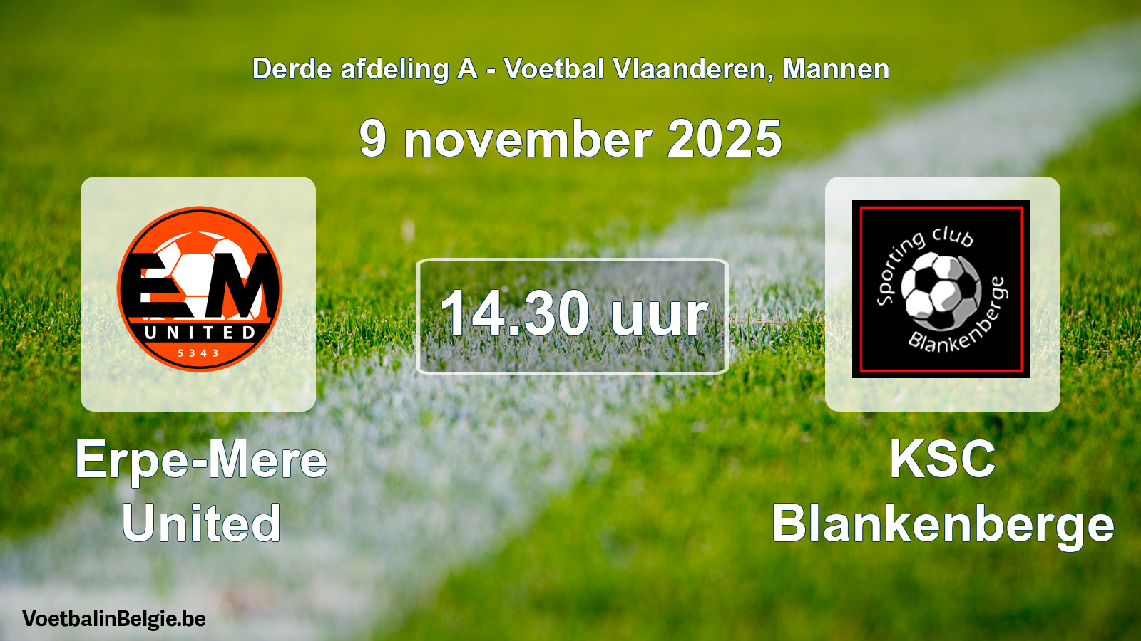 Scheduled match men football: Erpe-Mere United - KSC Blankenberge (9 November 2025)