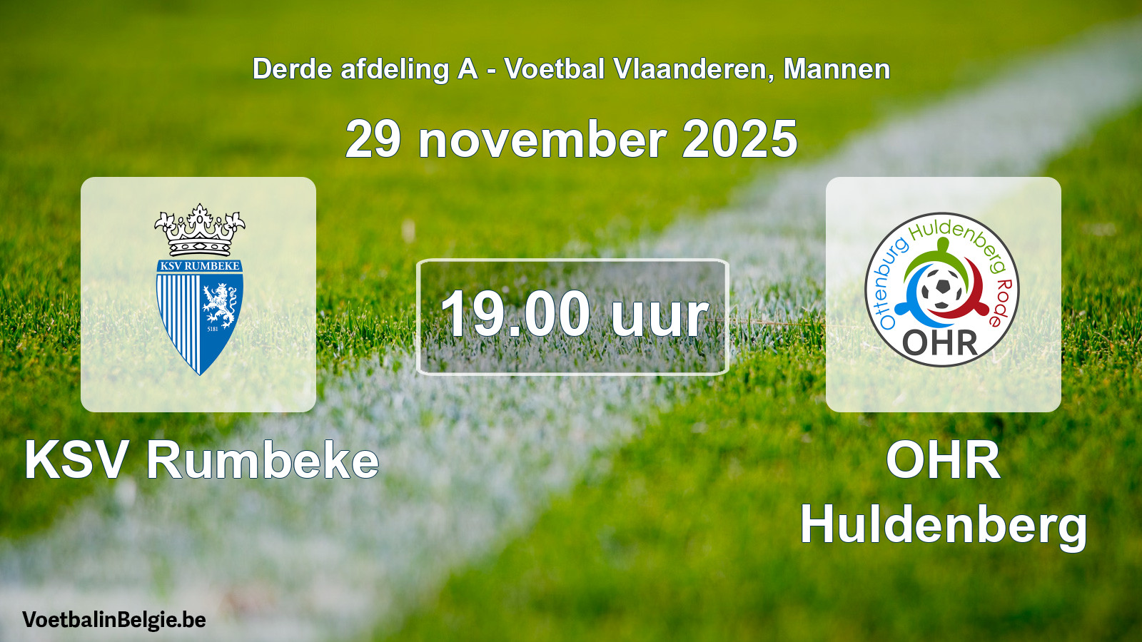 Scheduled match men football: KSV Rumbeke - OHR Huldenberg (29 November 2025)
