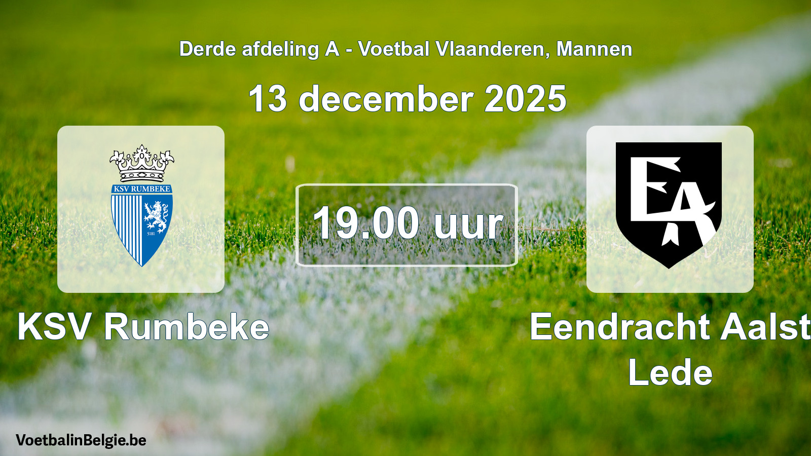 Scheduled match men football: KSV Rumbeke - Eendracht Aalst Lede (13 December 2025)