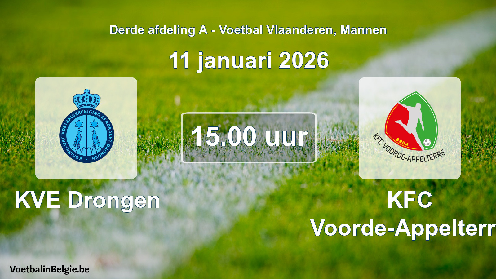 Scheduled match men football: KVE Drongen - KFC Voorde-Appelterre (11 January 2026)