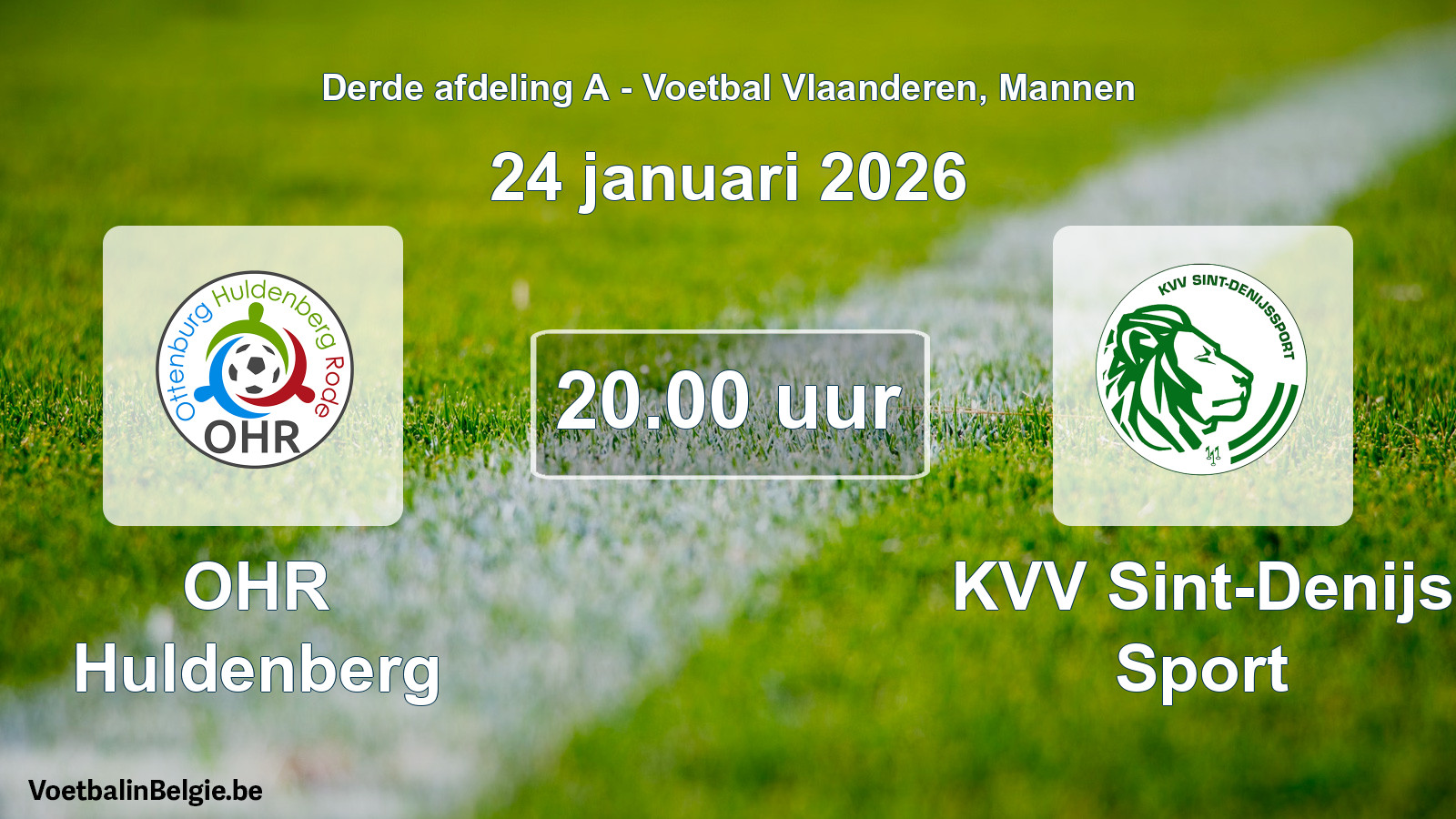 Scheduled match men football: OHR Huldenberg - KVV Sint-Denijs Sport (24 January 2026)