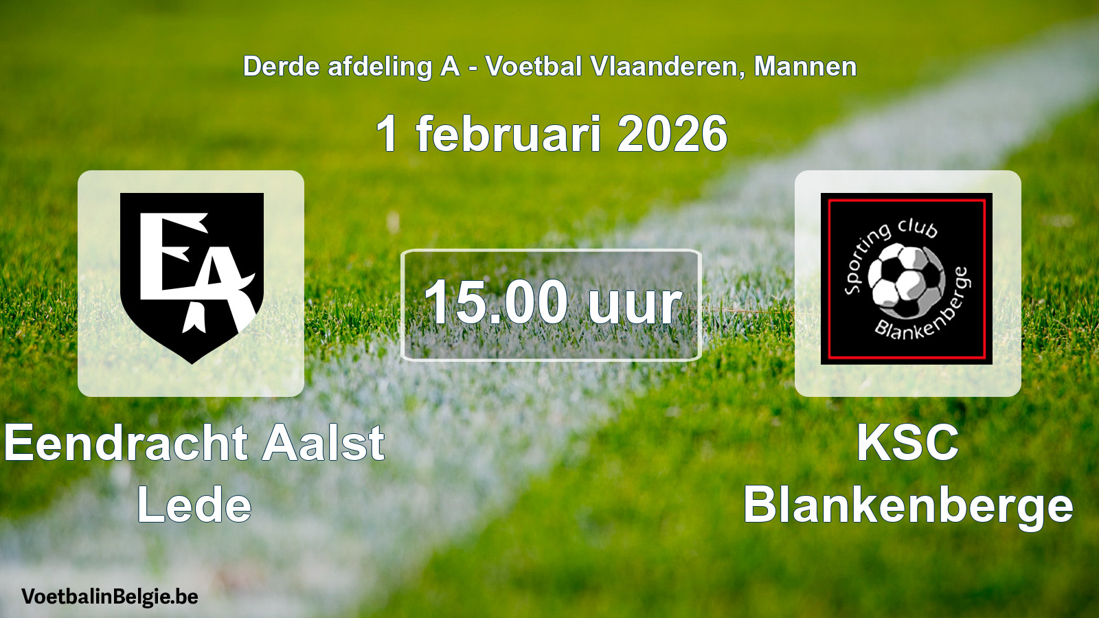Scheduled match men football: Eendracht Aalst Lede - KSC Blankenberge (1 February 2026)