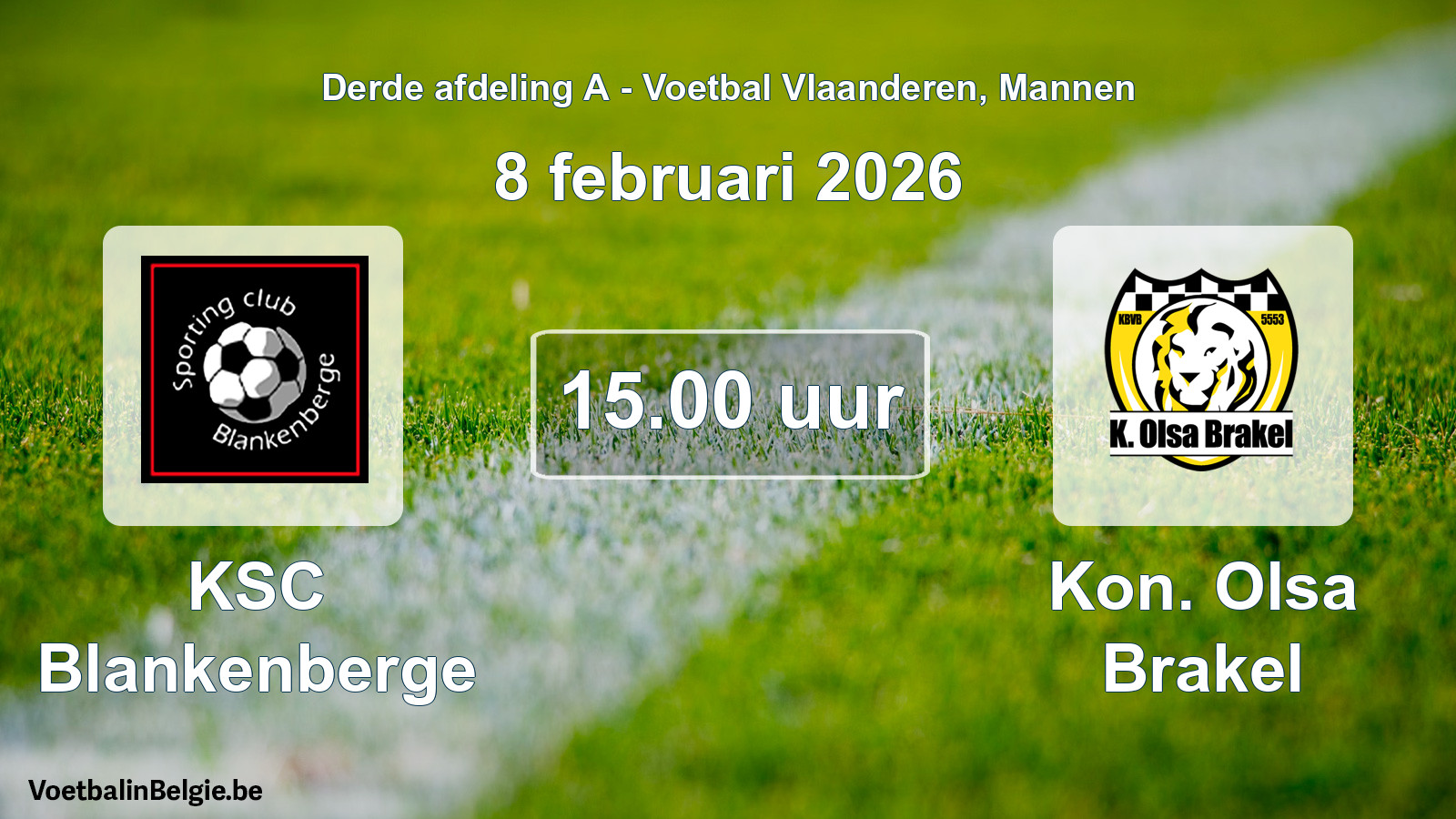 Scheduled match men football: KSC Blankenberge - Kon. Olsa Brakel (8 February 2026)