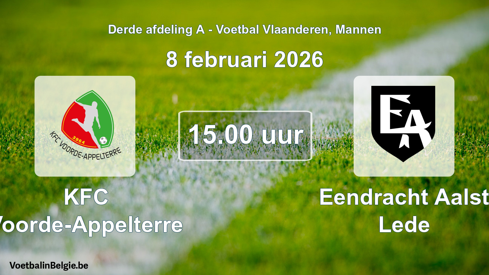 Scheduled match men football: KFC Voorde-Appelterre - Eendracht Aalst Lede (8 February 2026)