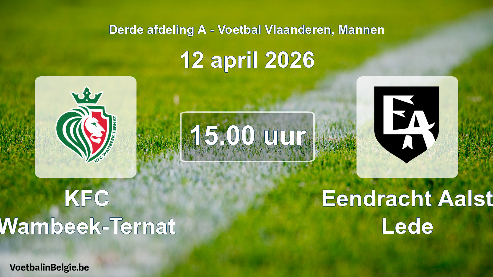 Scheduled match men football: KFC Wambeek-Ternat - Eendracht Aalst Lede (12 April 2026)