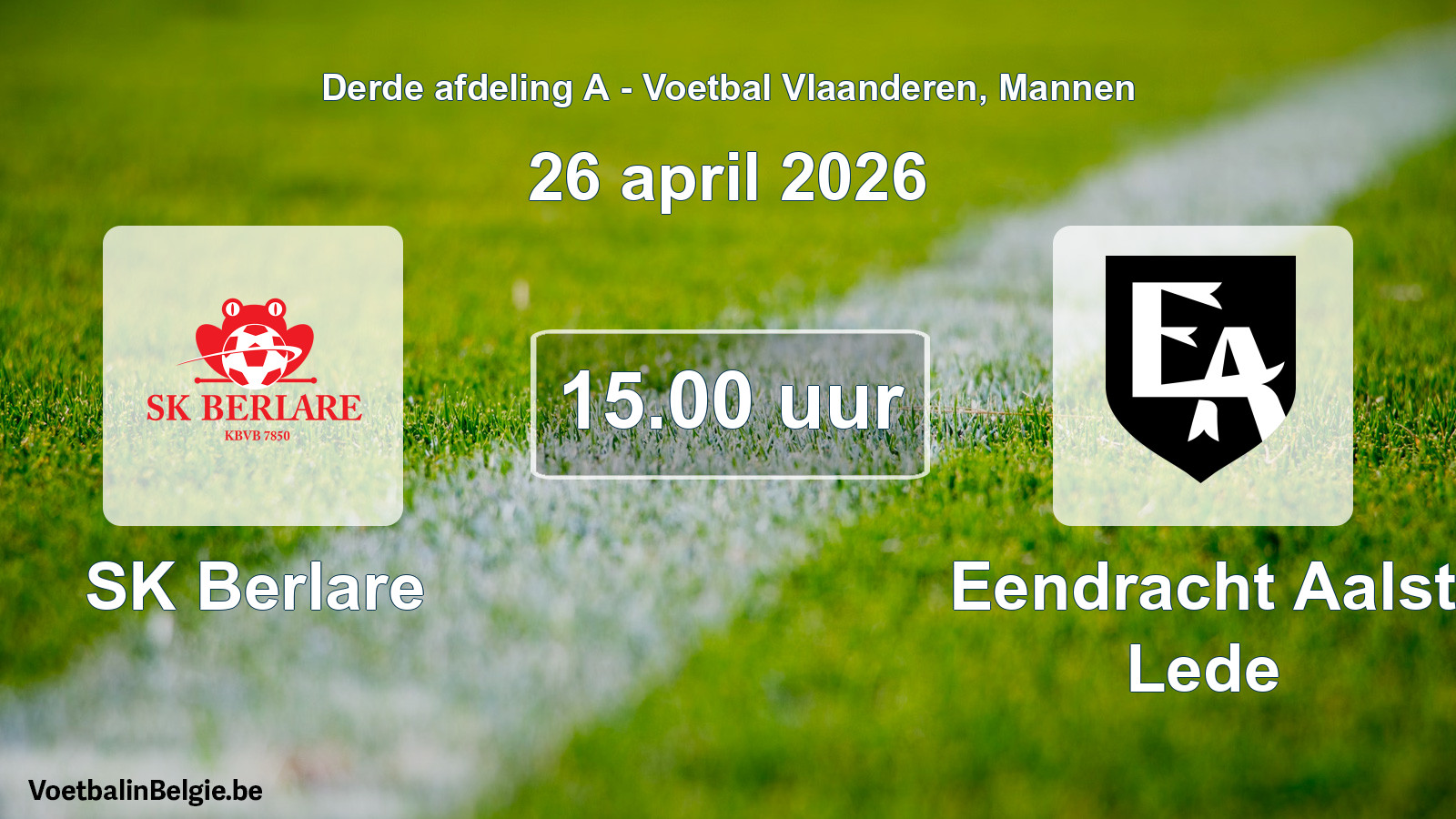 Scheduled match men football: SK Berlare - Eendracht Aalst Lede (26 April 2026)