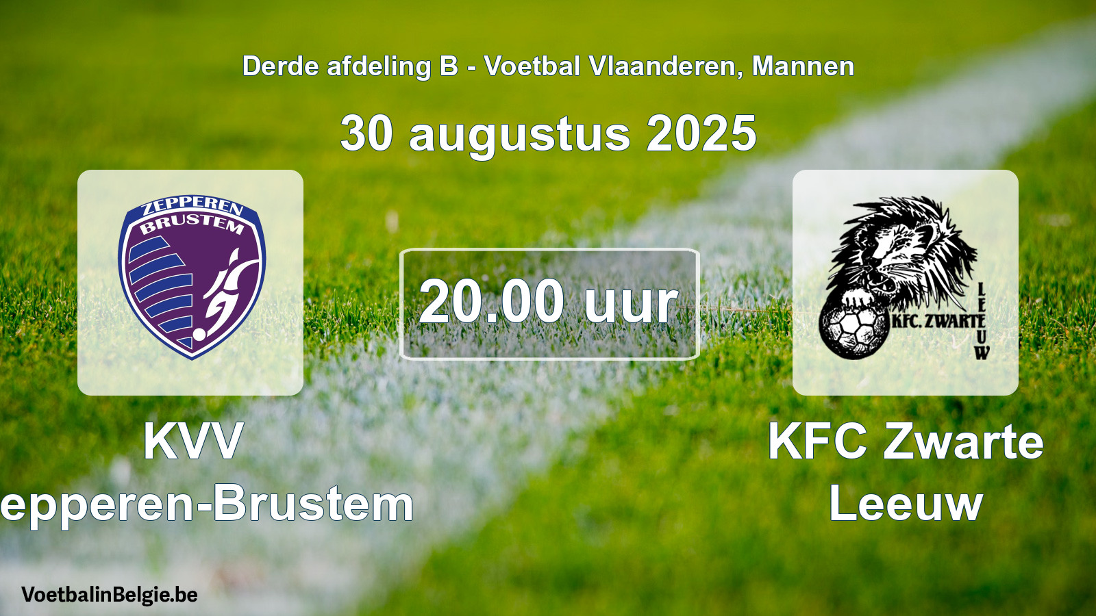 Scheduled match men football: KVV Zepperen-Brustem - KFC Zwarte Leeuw (30 August 2025)