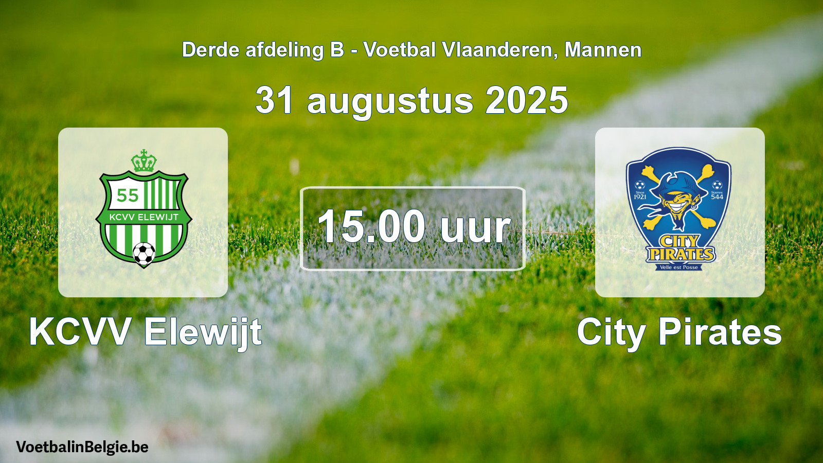 Scheduled match men football: KCVV Elewijt - City Pirates (31 August 2025)