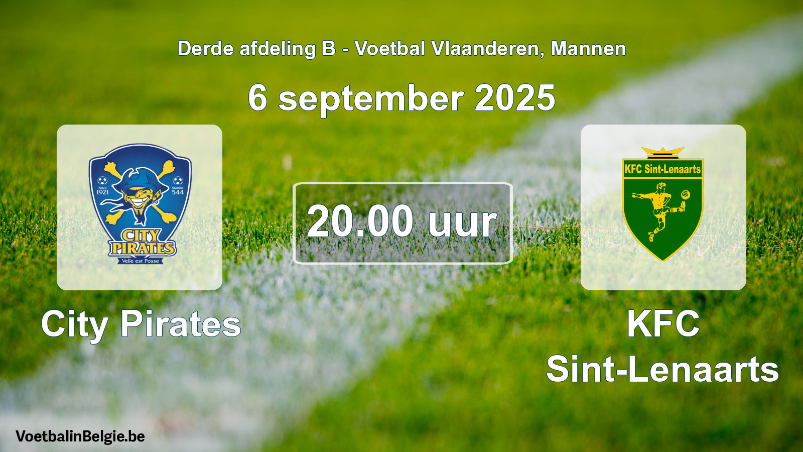 Scheduled match men football: City Pirates - KFC Sint-Lenaarts (6 September 2025)