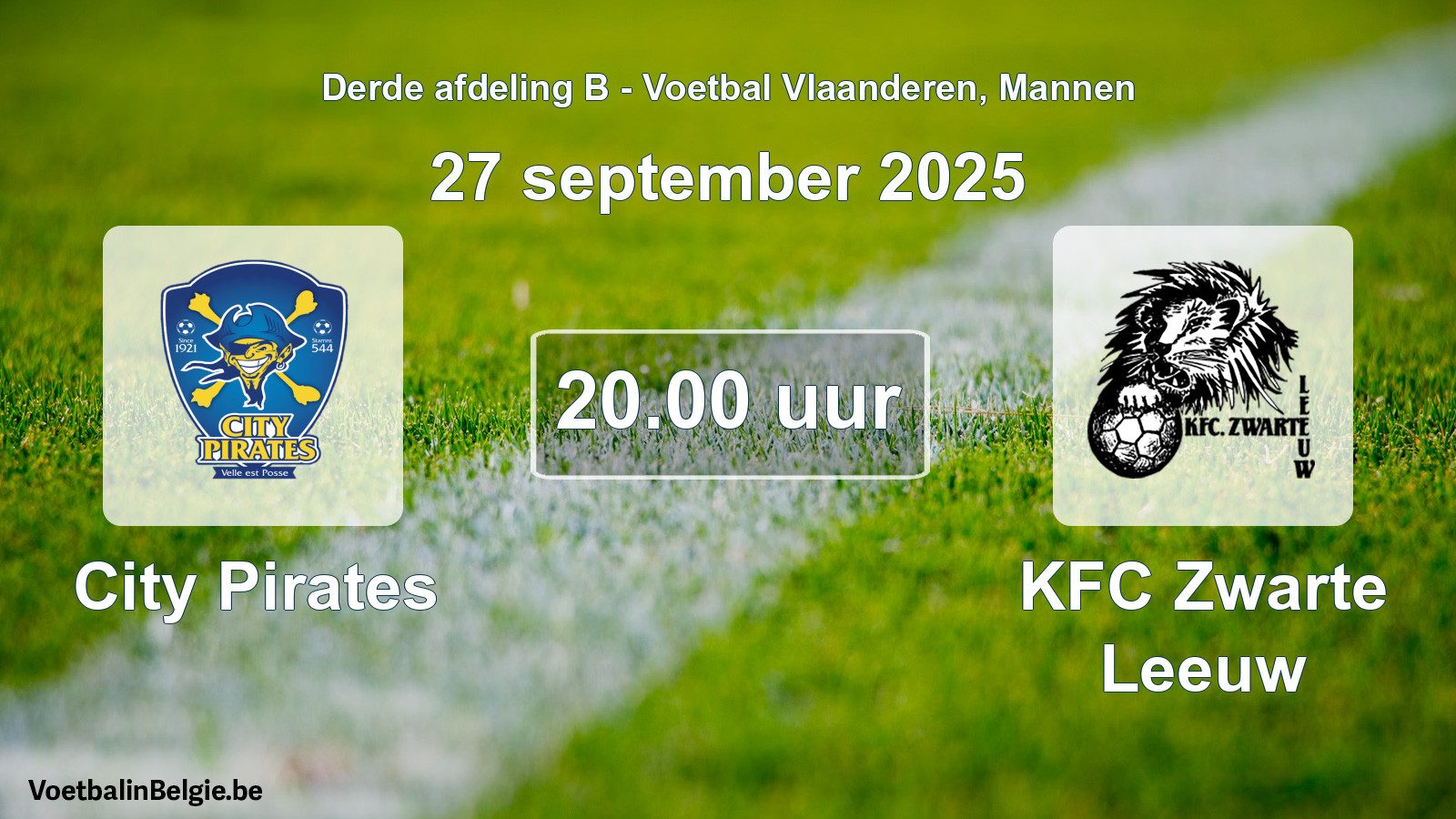 Scheduled match men football: City Pirates - KFC Zwarte Leeuw (27 September 2025)