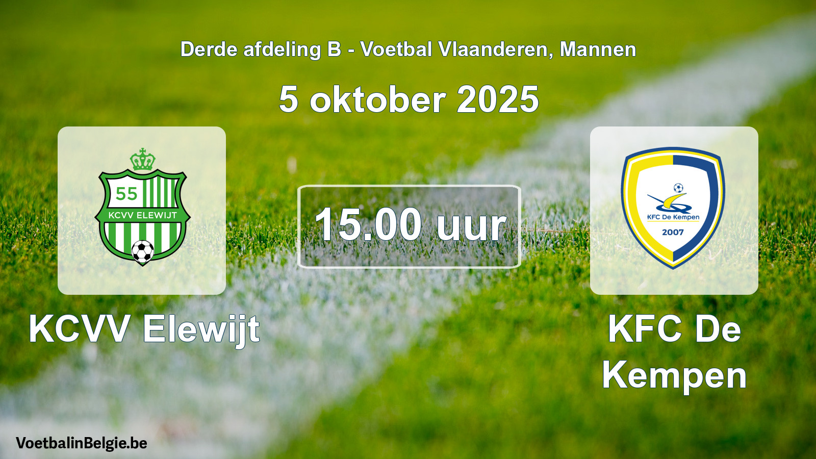 Scheduled match men football: KCVV Elewijt - KFC De Kempen (5 October 2025)