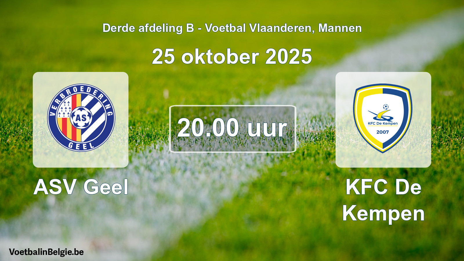 Scheduled match men football: ASV Geel - KFC De Kempen (25 October 2025)