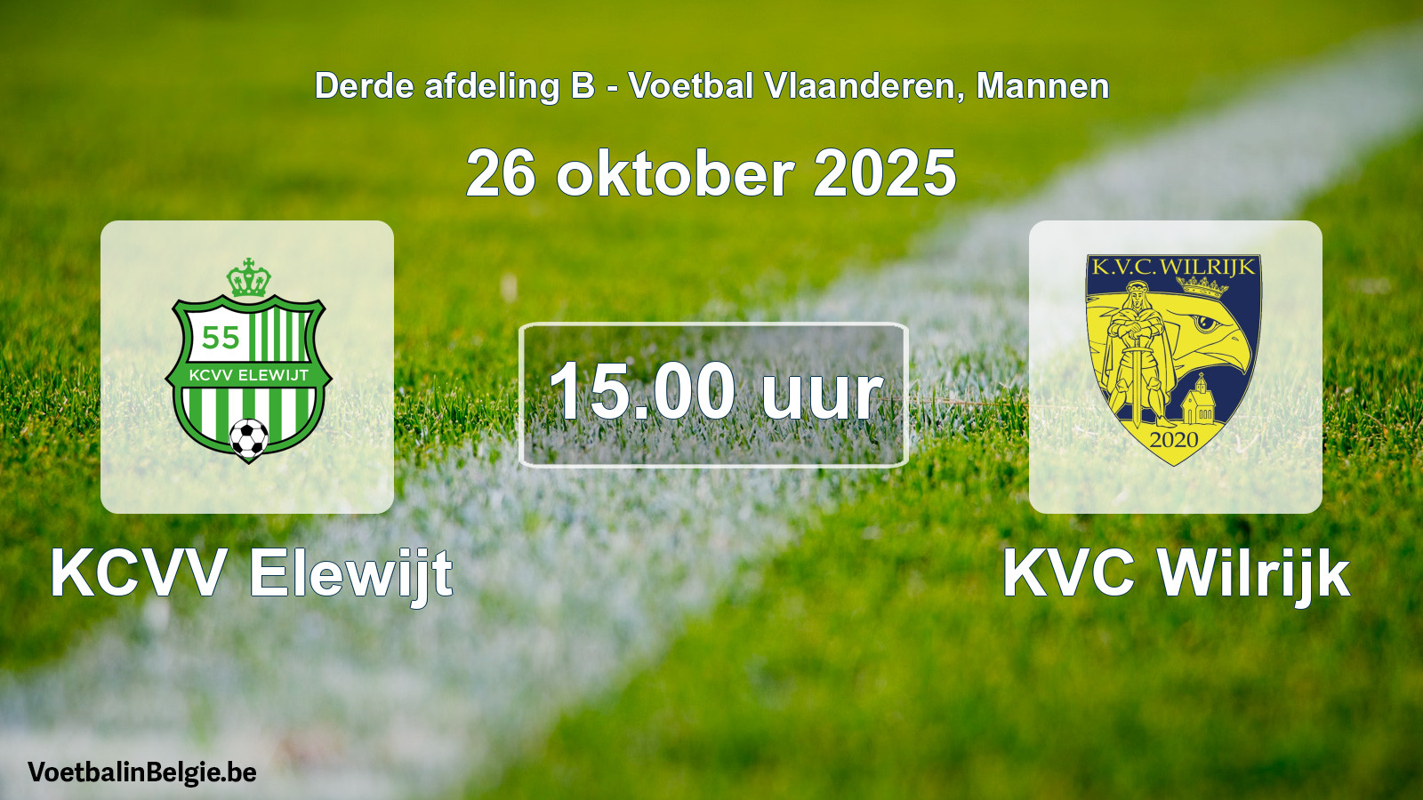 Scheduled match men football: KCVV Elewijt - KVC Wilrijk (26 October 2025)