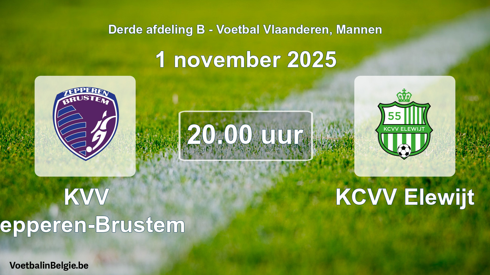 Scheduled match men football: KVV Zepperen-Brustem - KCVV Elewijt (1 November 2025)