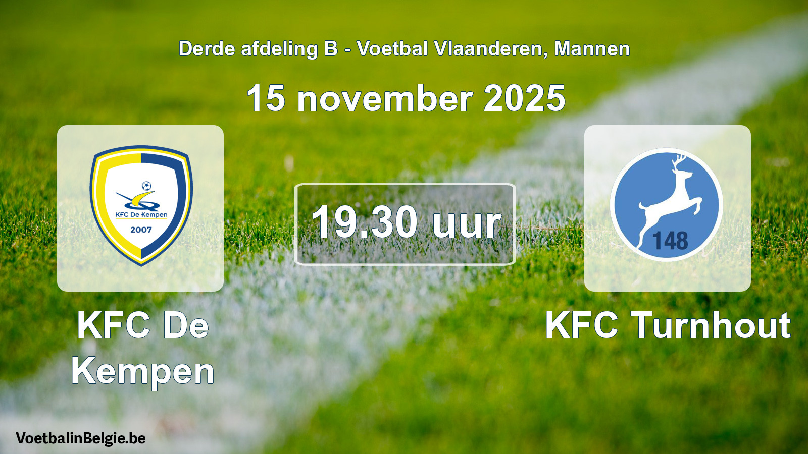 Scheduled match men football: KFC De Kempen - KFC Turnhout (15 November 2025)