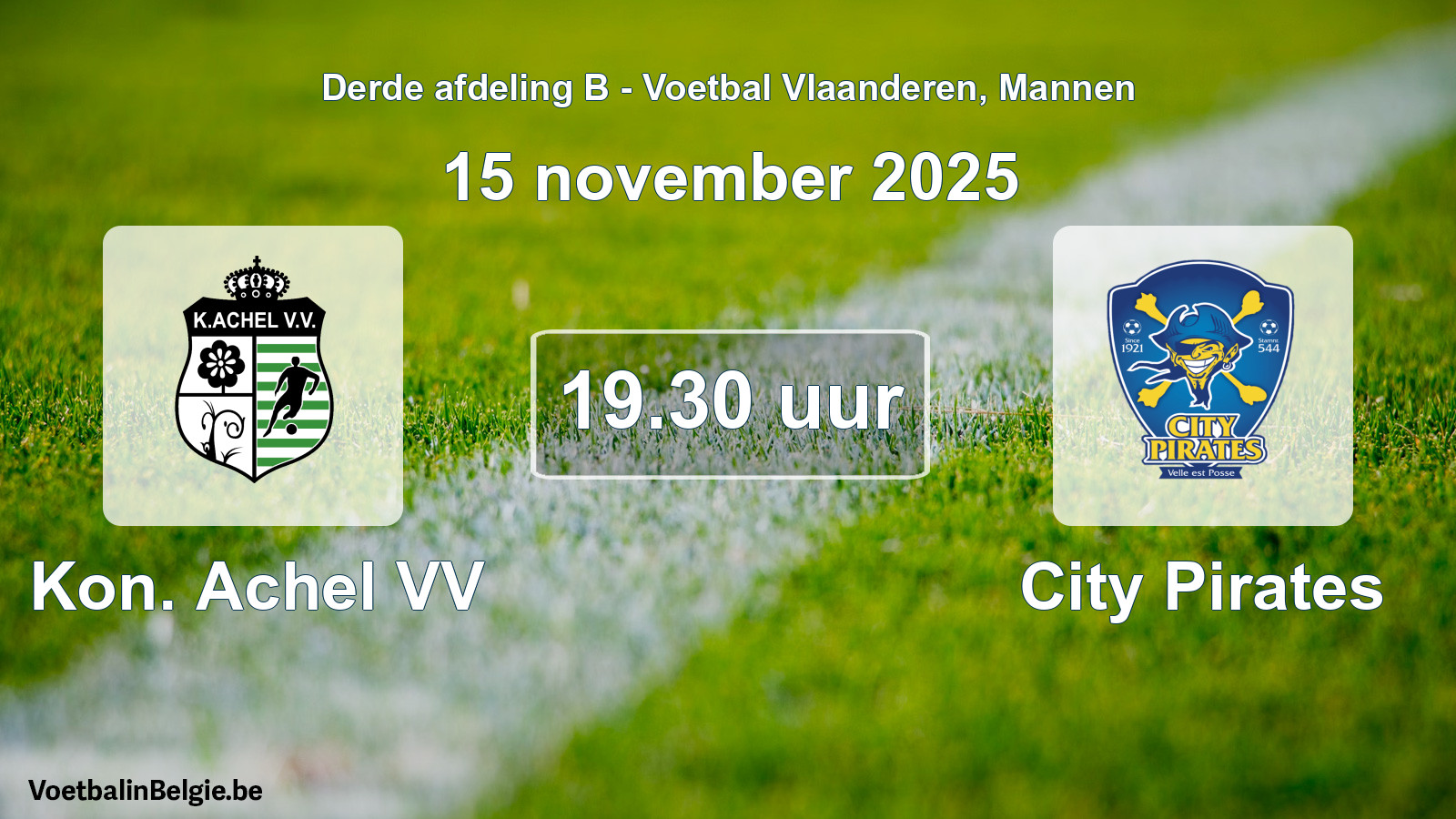 Geplantes Spiel männer-Fußball: Kon. Achel VV - City Pirates (15 November 2025)