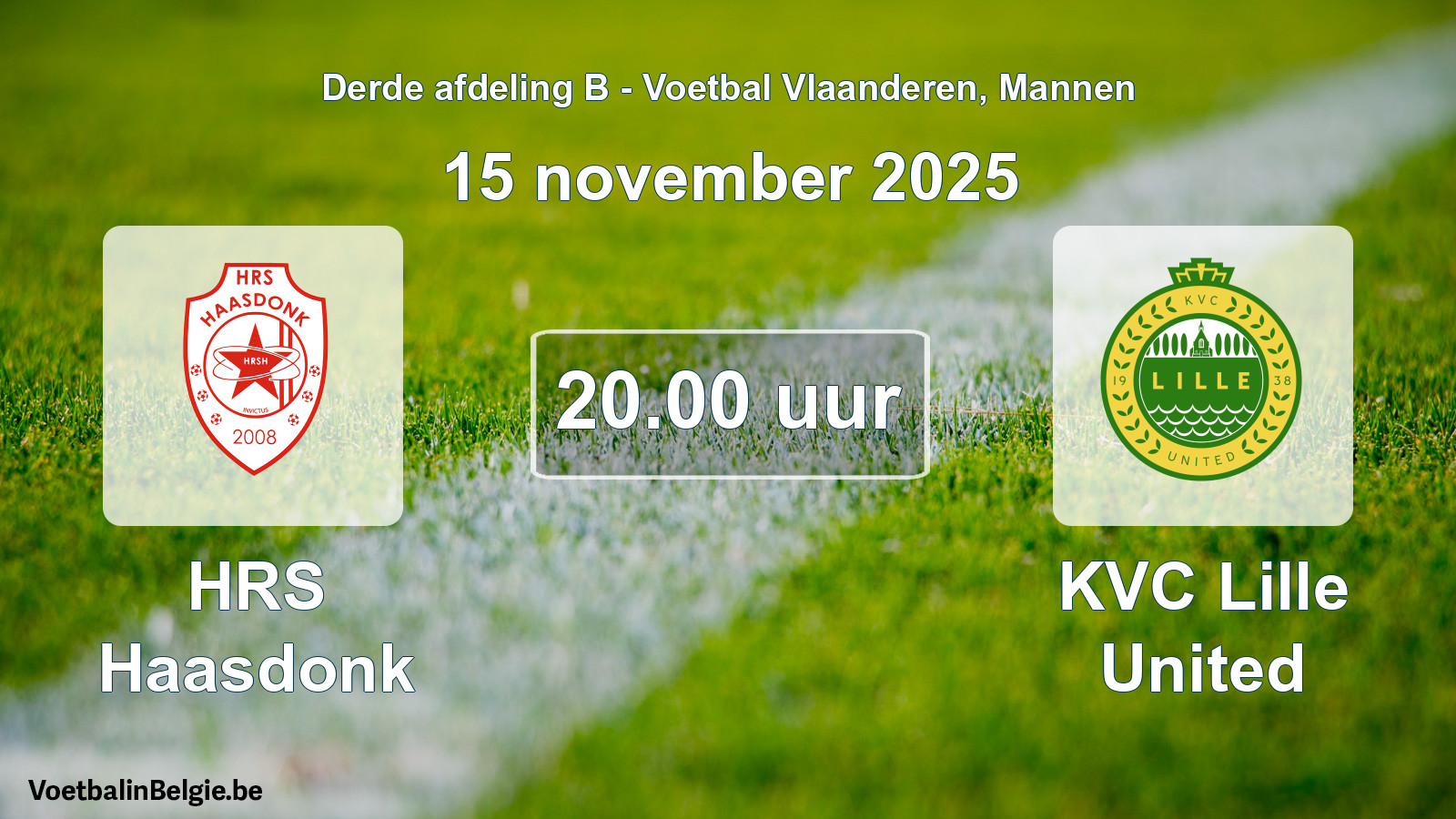Geplantes Spiel männer-Fußball: HRS Haasdonk - KVC Lille United (15 November 2025)