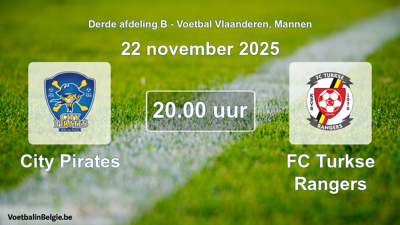 Geplantes Spiel männer-Fußball: City Pirates - FC Turkse Rangers (22 November 2025)