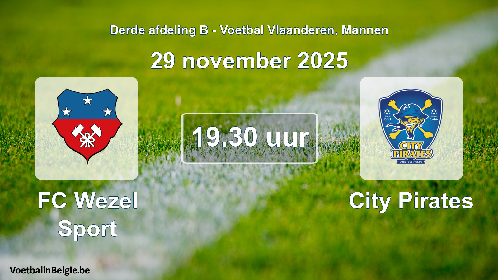 Geplantes Spiel männer-Fußball: FC Wezel Sport - City Pirates (29 November 2025)