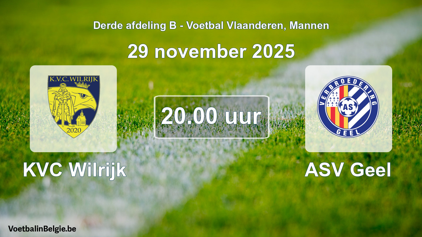Scheduled match men football: KVC Wilrijk - ASV Geel (29 November 2025)