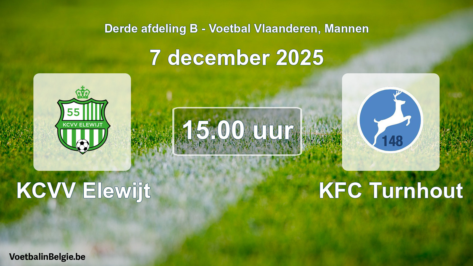 Scheduled match men football: KCVV Elewijt - KFC Turnhout (7 December 2025)
