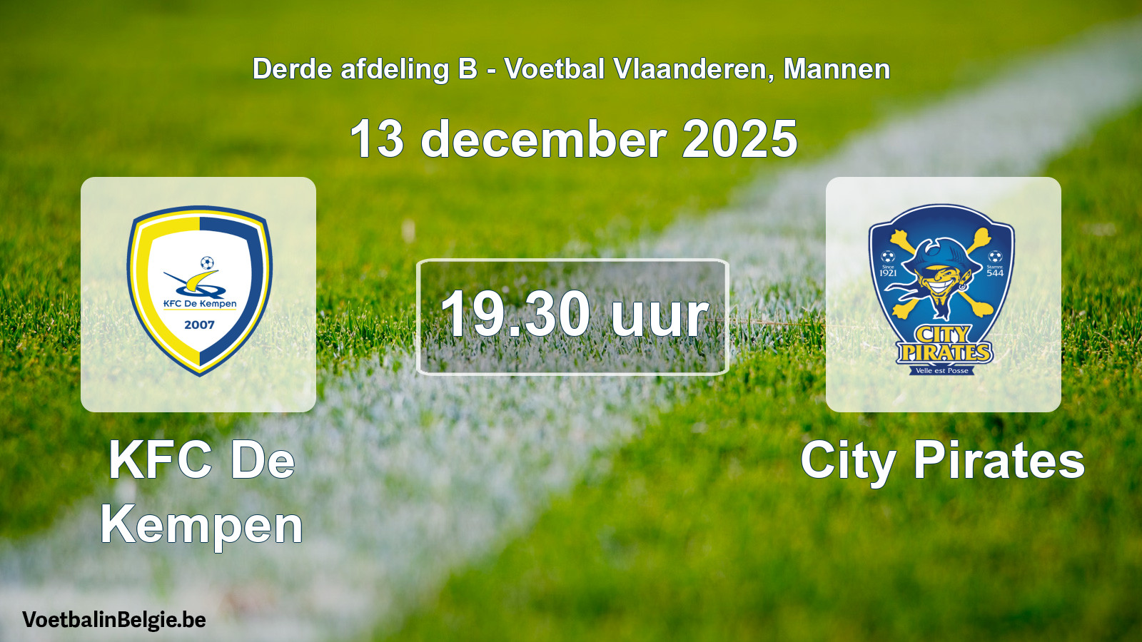 Scheduled match men football: KFC De Kempen - City Pirates (13 December 2025)