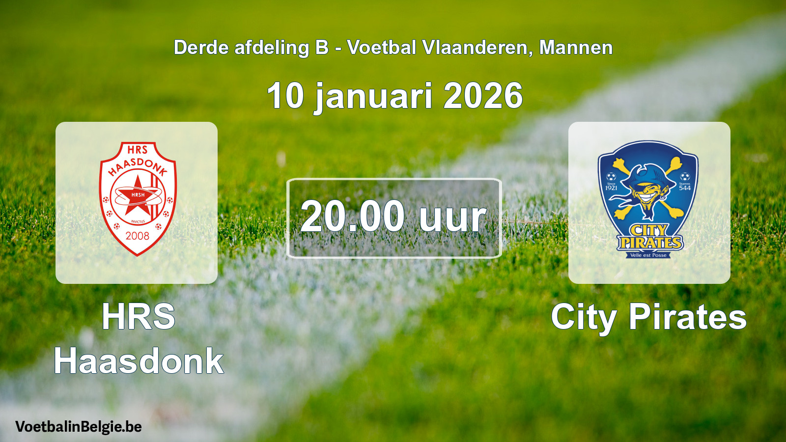 Scheduled match men football: HRS Haasdonk - City Pirates (10 January 2026)