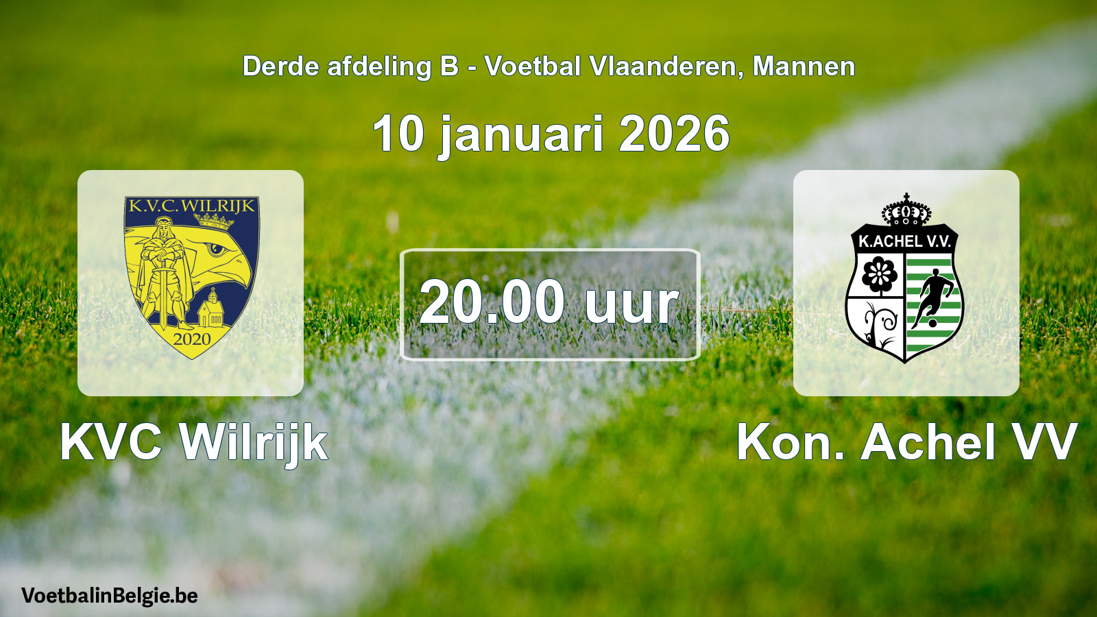 Scheduled match men football: KVC Wilrijk - Kon. Achel VV (10 January 2026)
