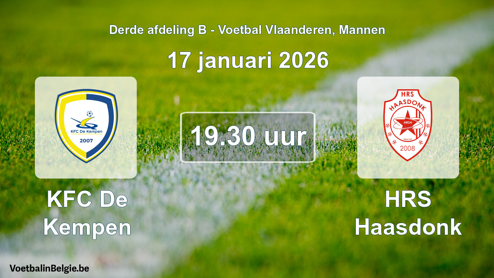 Scheduled match men football: KFC De Kempen - HRS Haasdonk (17 January 2026)