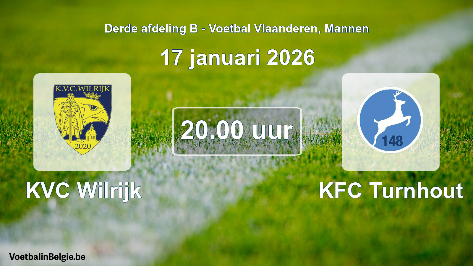 Scheduled match men football: KVC Wilrijk - KFC Turnhout (17 January 2026)
