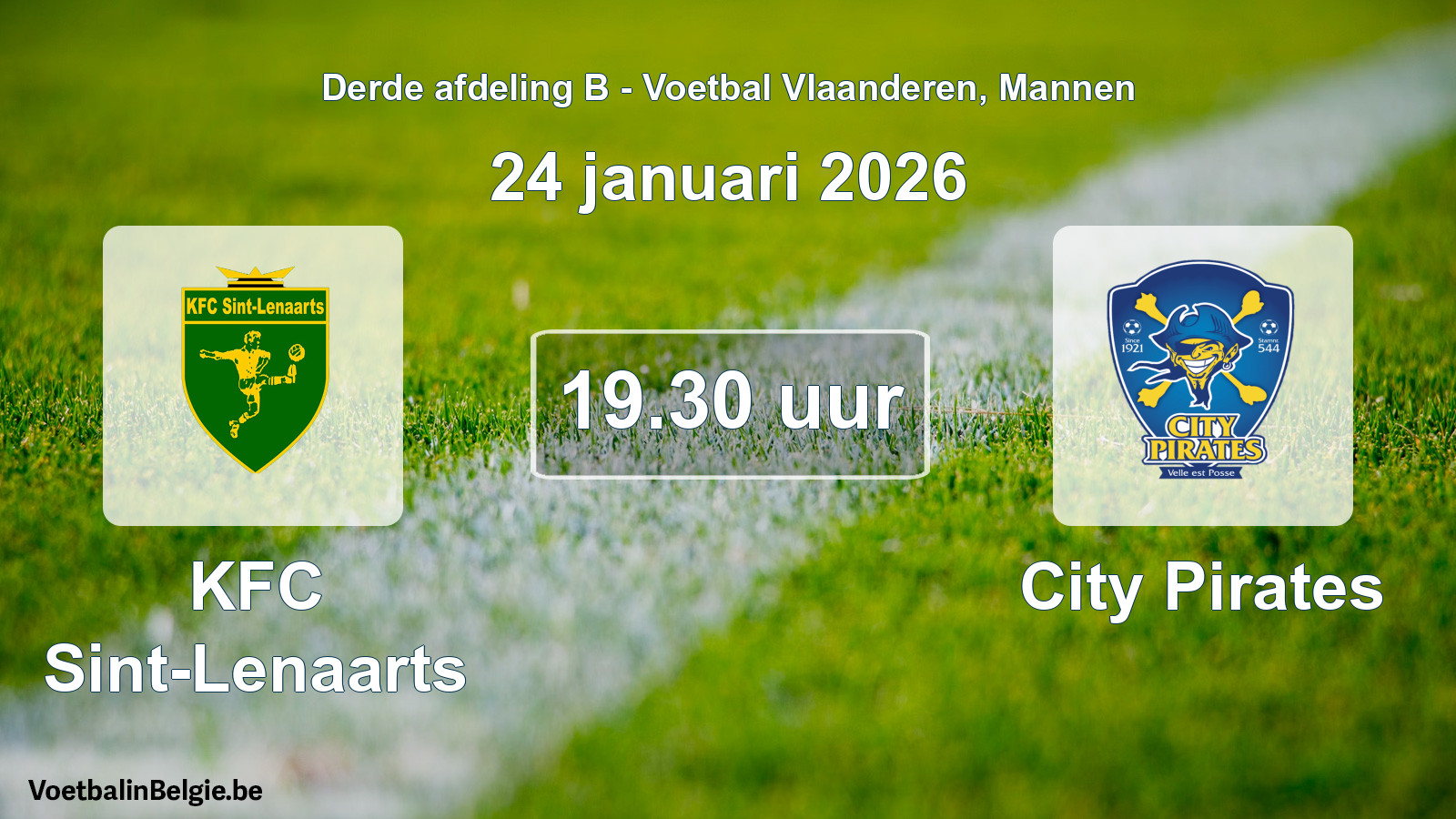 Scheduled match men football: KFC Sint-Lenaarts - City Pirates (24 January 2026)