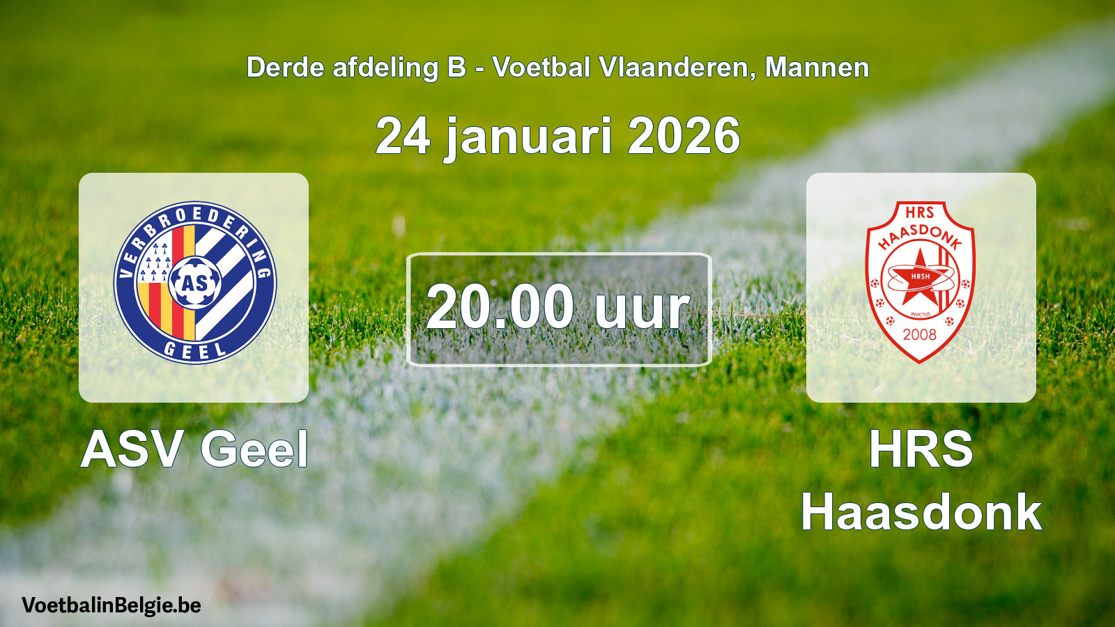 Scheduled match men football: ASV Geel - HRS Haasdonk (24 January 2026)