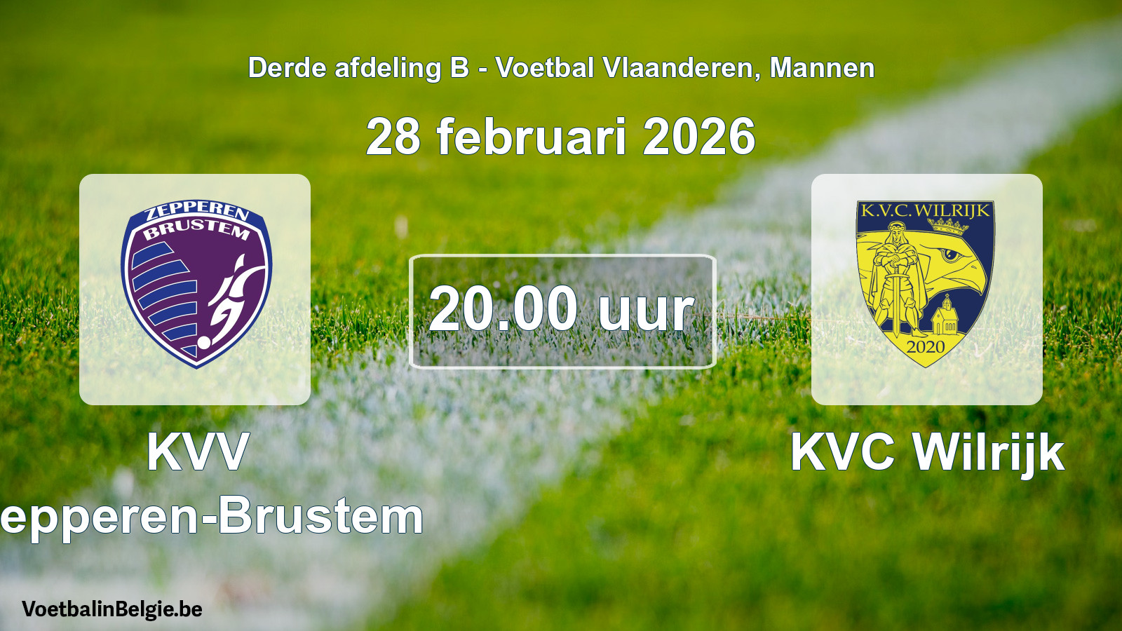 Scheduled match men football: KVV Zepperen-Brustem - KVC Wilrijk (28 February 2026)