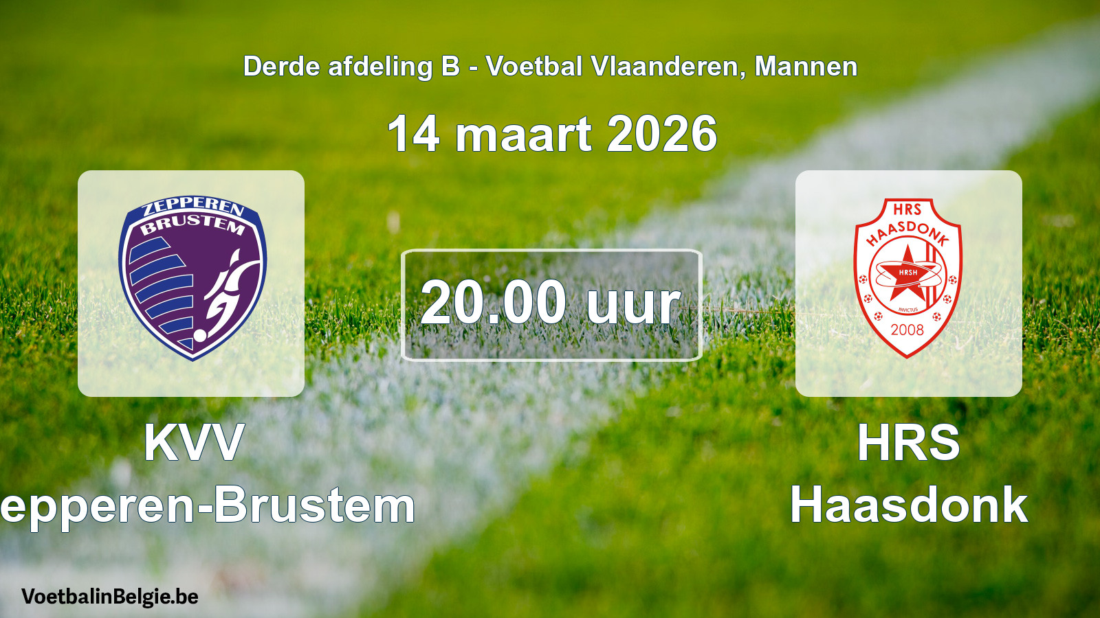 Scheduled match men football: KVV Zepperen-Brustem - HRS Haasdonk (14 March 2026)