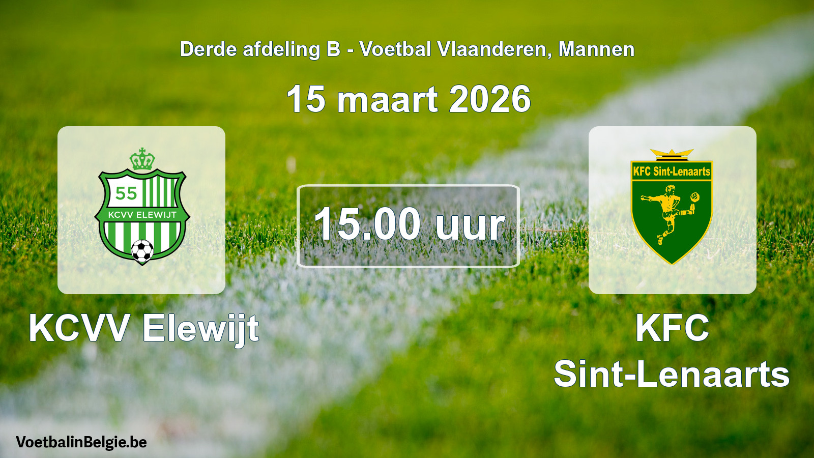 Scheduled match men football: KCVV Elewijt - KFC Sint-Lenaarts (15 March 2026)