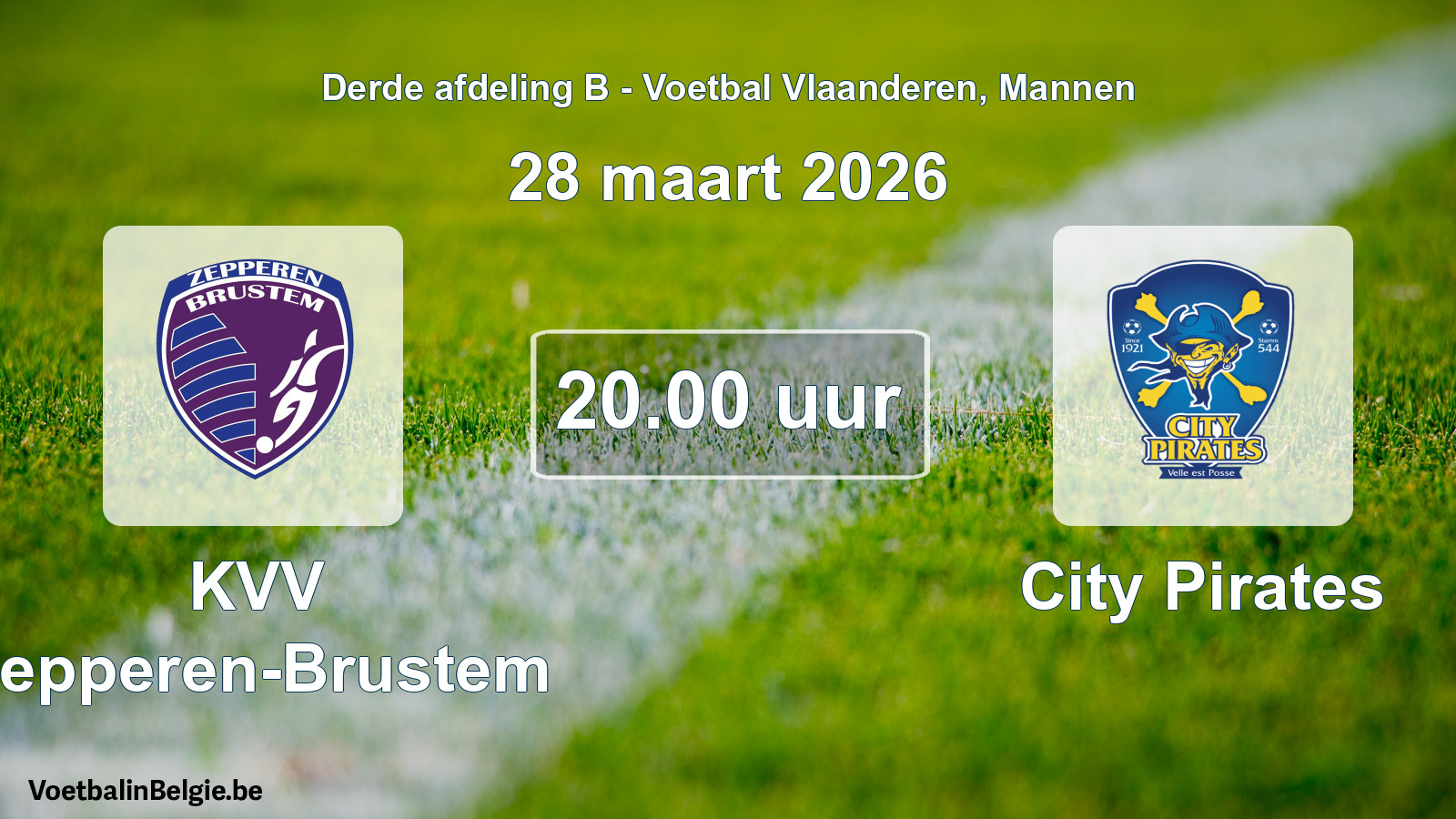 Scheduled match men football: KVV Zepperen-Brustem - City Pirates (28 March 2026)