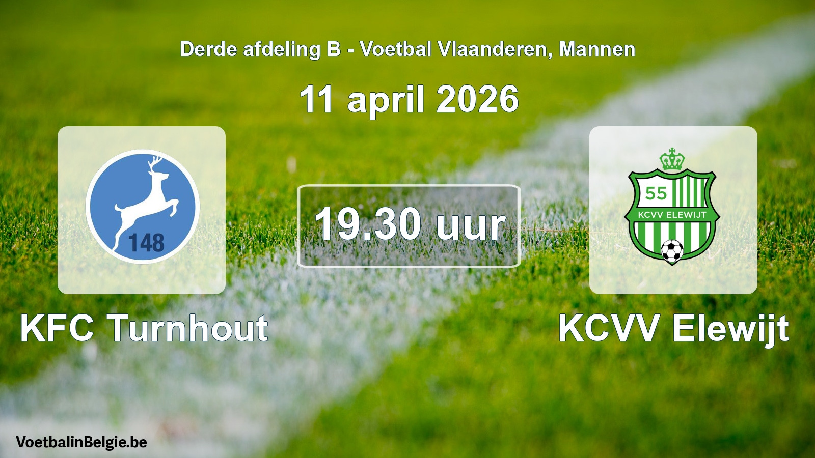 Scheduled match men football: KFC Turnhout - KCVV Elewijt (11 April 2026)