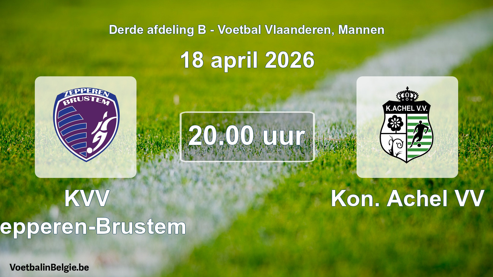 Scheduled match men football: KVV Zepperen-Brustem - Kon. Achel VV (18 April 2026)