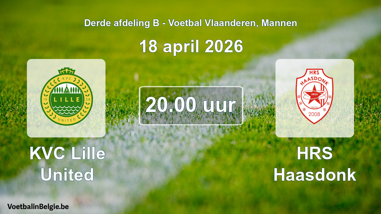 Scheduled match men football: KVC Lille United - HRS Haasdonk (18 April 2026)