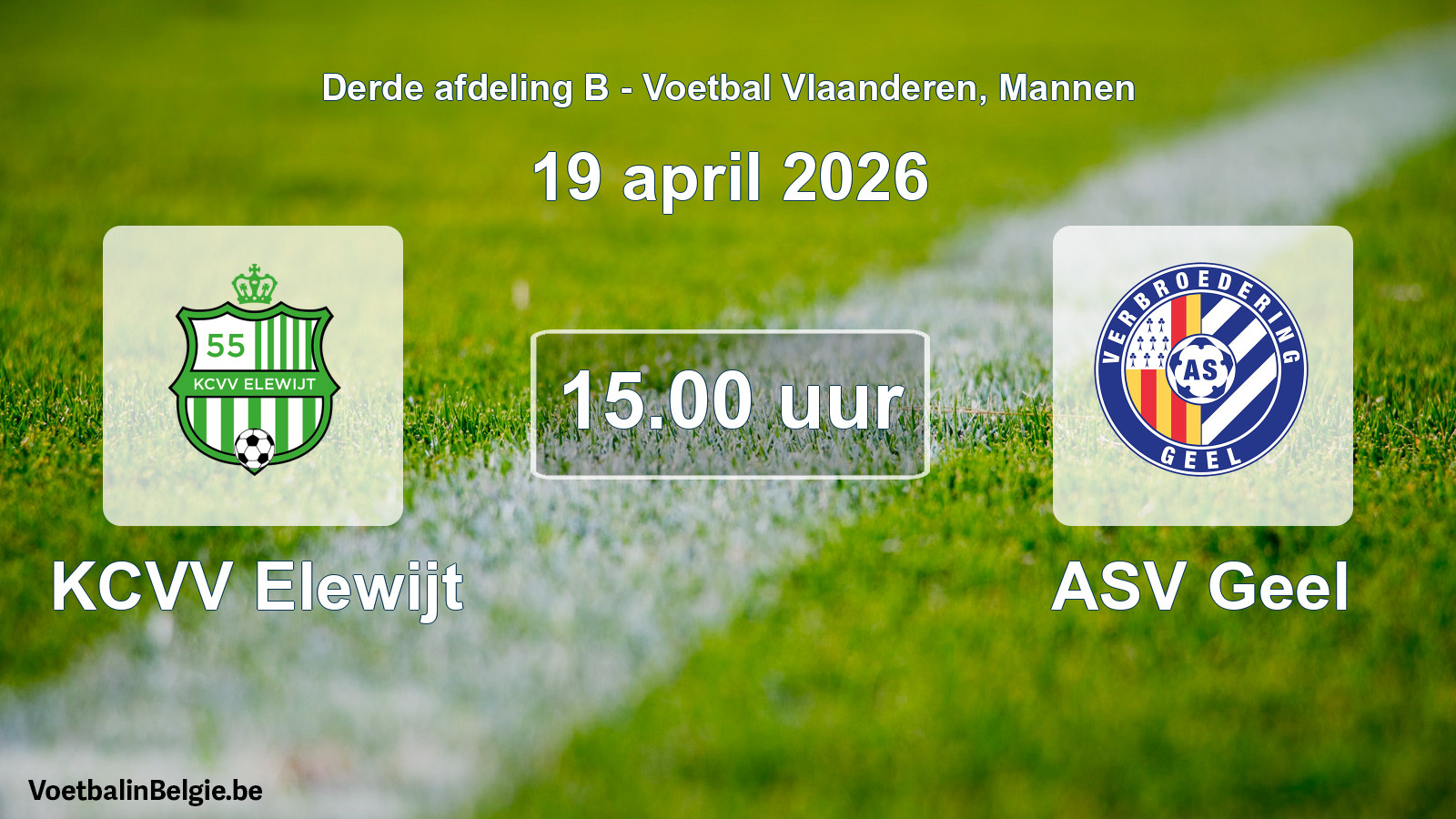 Scheduled match men football: KCVV Elewijt - ASV Geel (19 April 2026)