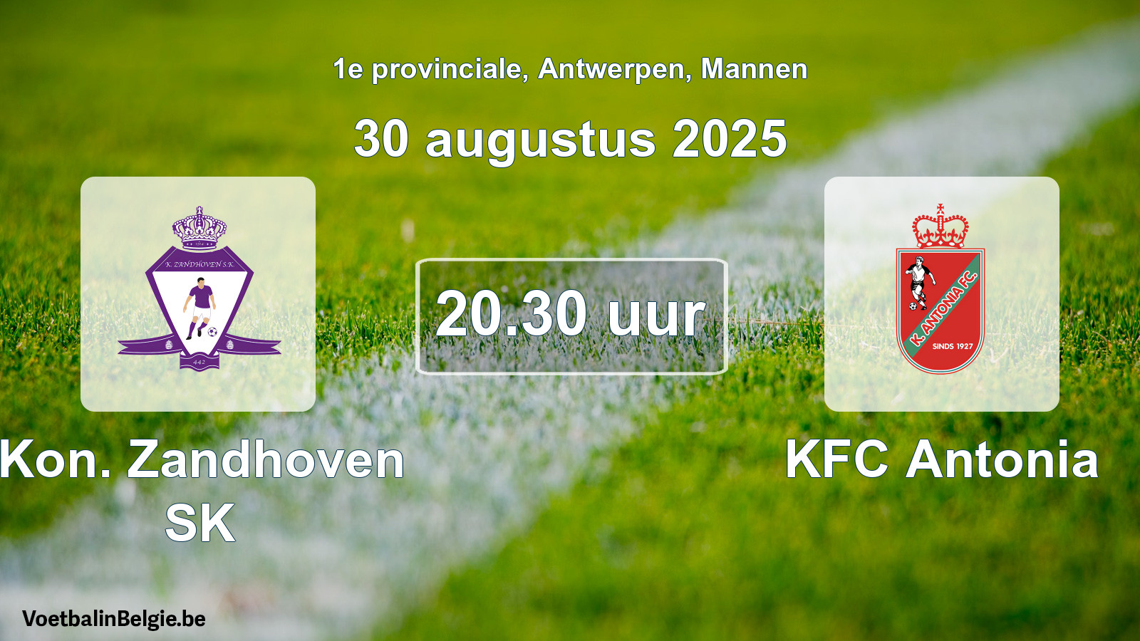 Geplantes Spiel männer-Fußball: Kon. Zandhoven SK - KFC Antonia (30 August 2025)