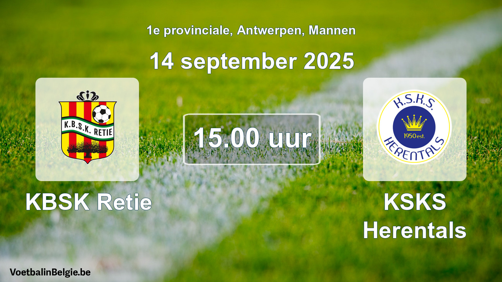 Scheduled match men football: KBSK Retie - KSKS Herentals (14 September 2025)