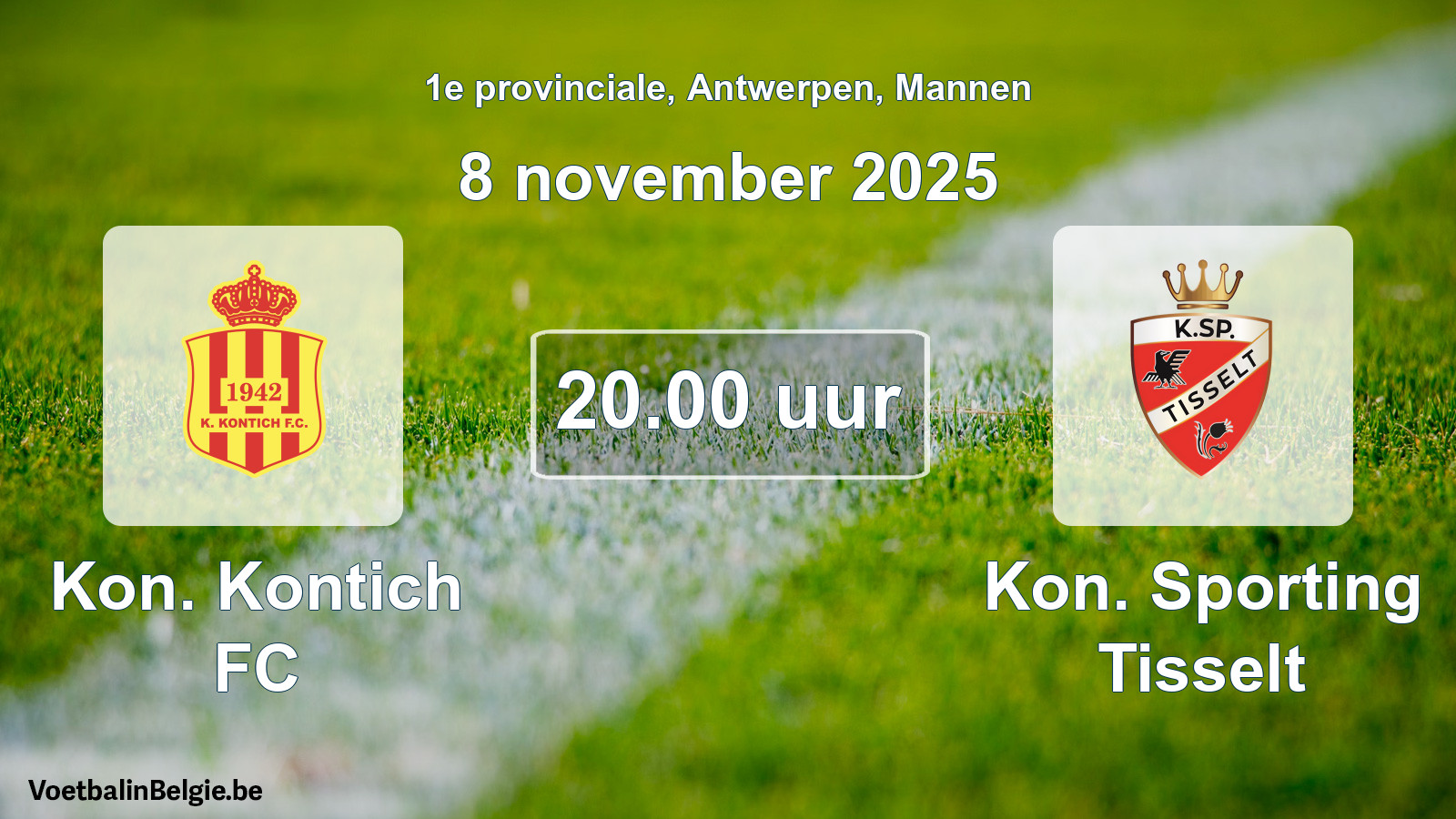 Scheduled match men football: Kon. Kontich FC - Kon. Sporting Tisselt (8 November 2025)