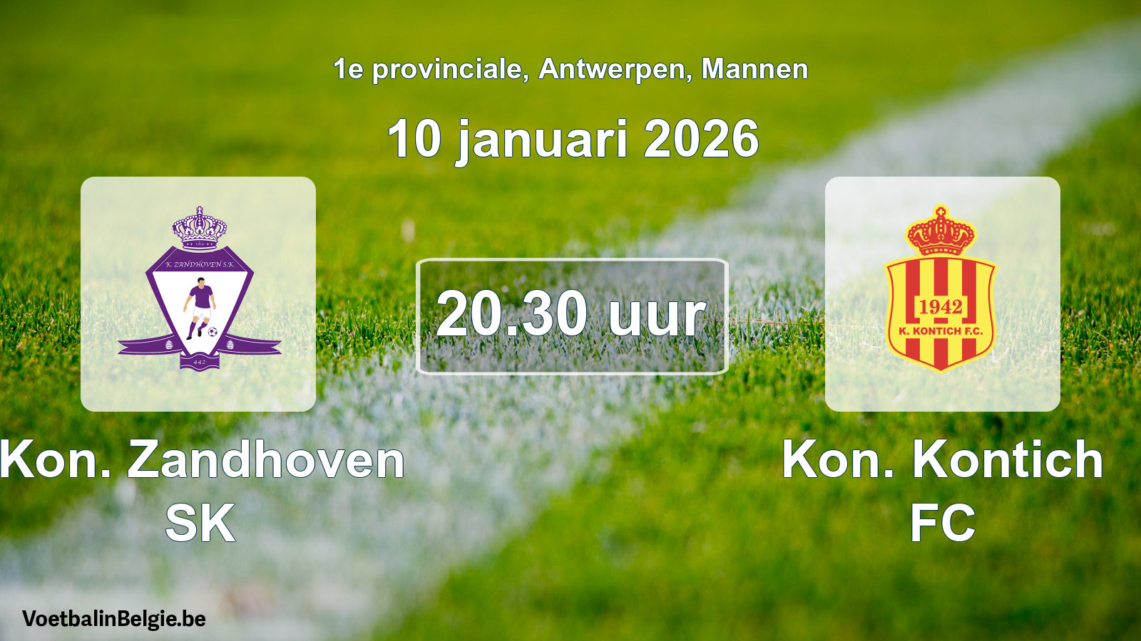 Scheduled match men football: Kon. Zandhoven SK - Kon. Kontich FC (10 January 2026)