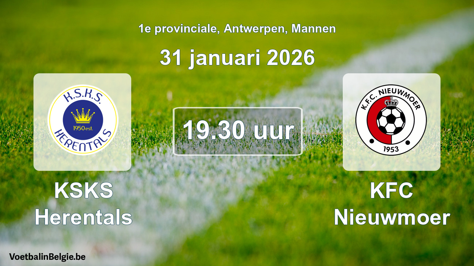 Scheduled match men football: KSKS Herentals - KFC Nieuwmoer (31 January 2026)